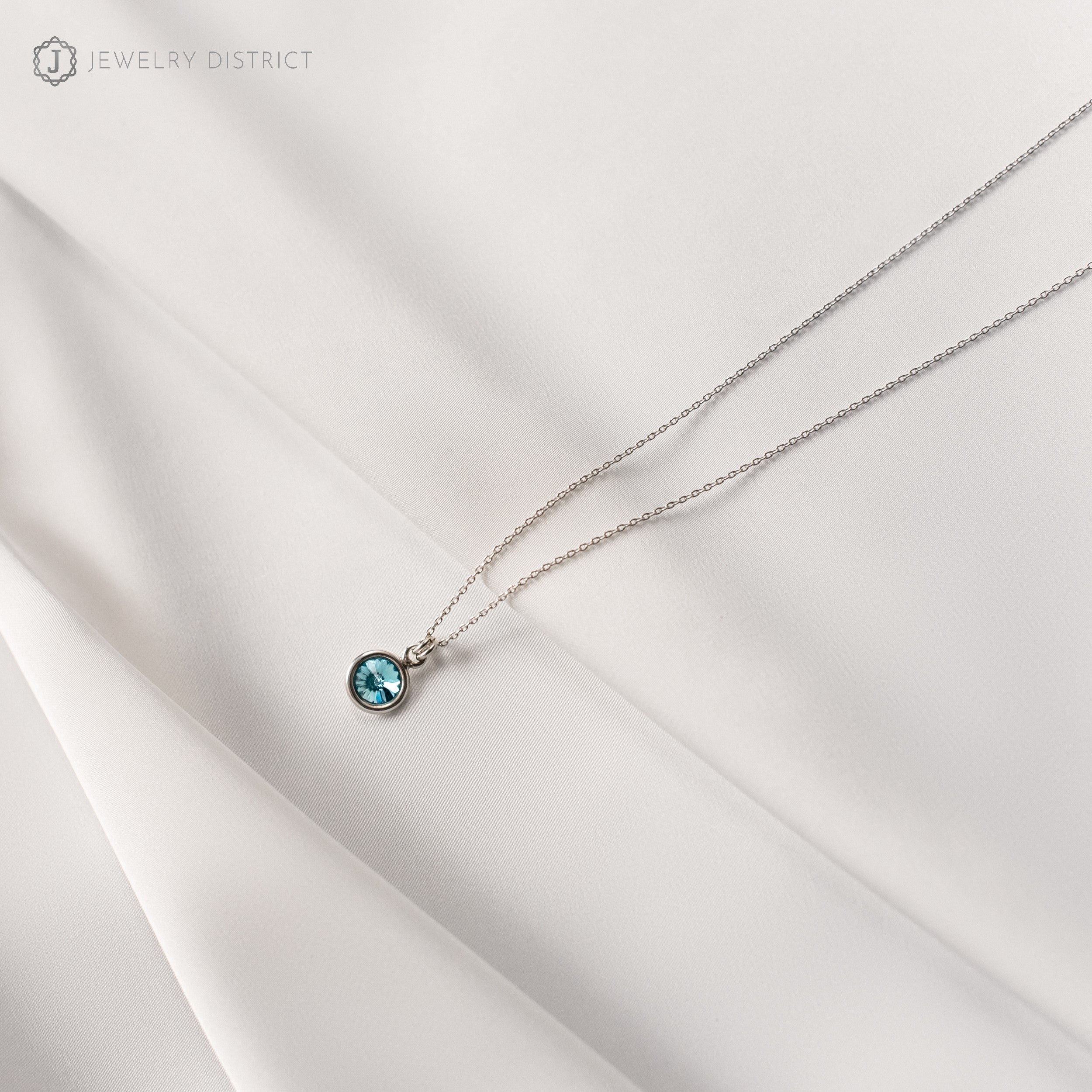 Damen Halskette mit Swarovski®-Kristall blau - Sterling Silber 925
