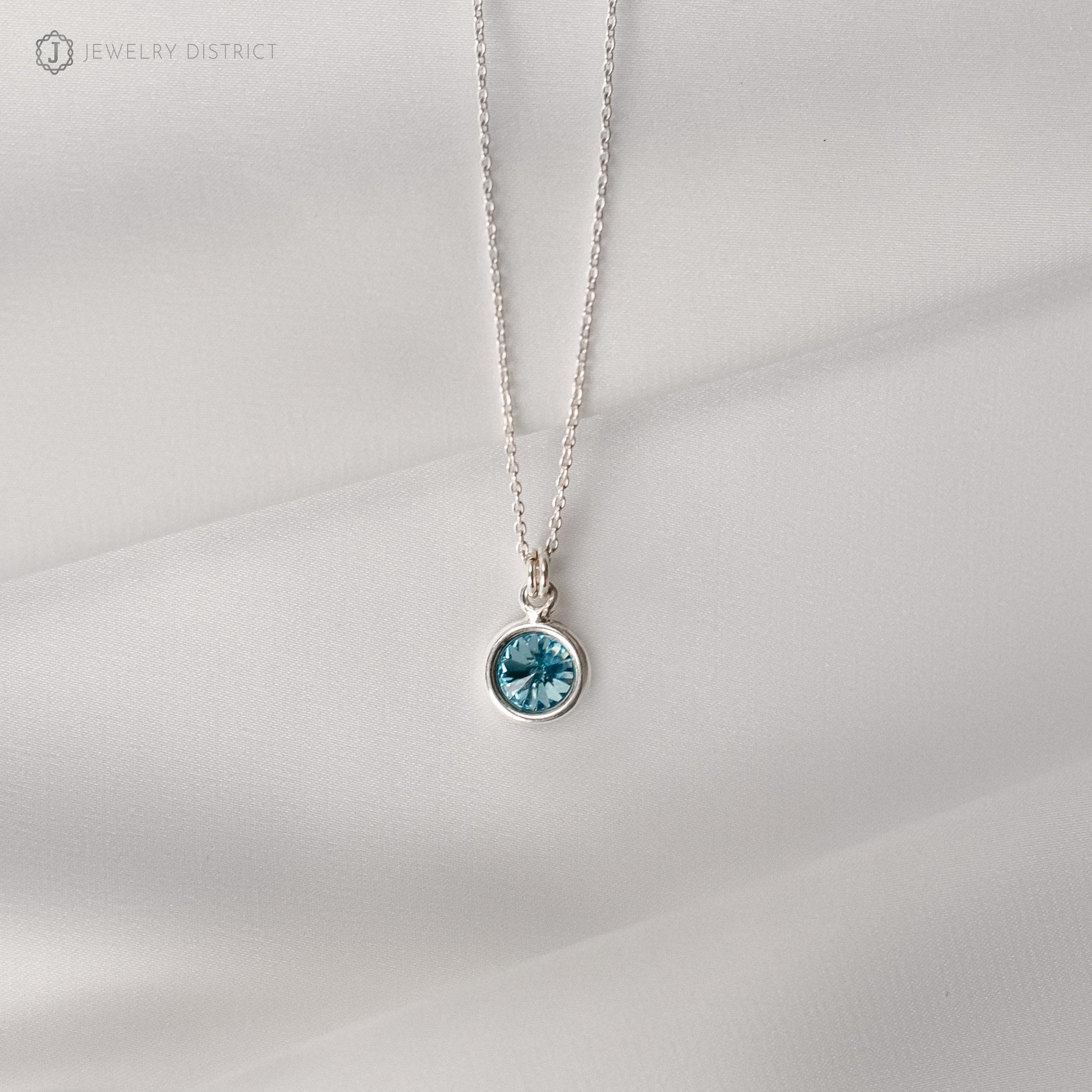Damen Halskette mit Swarovski®-Kristall blau - Sterling Silber 925