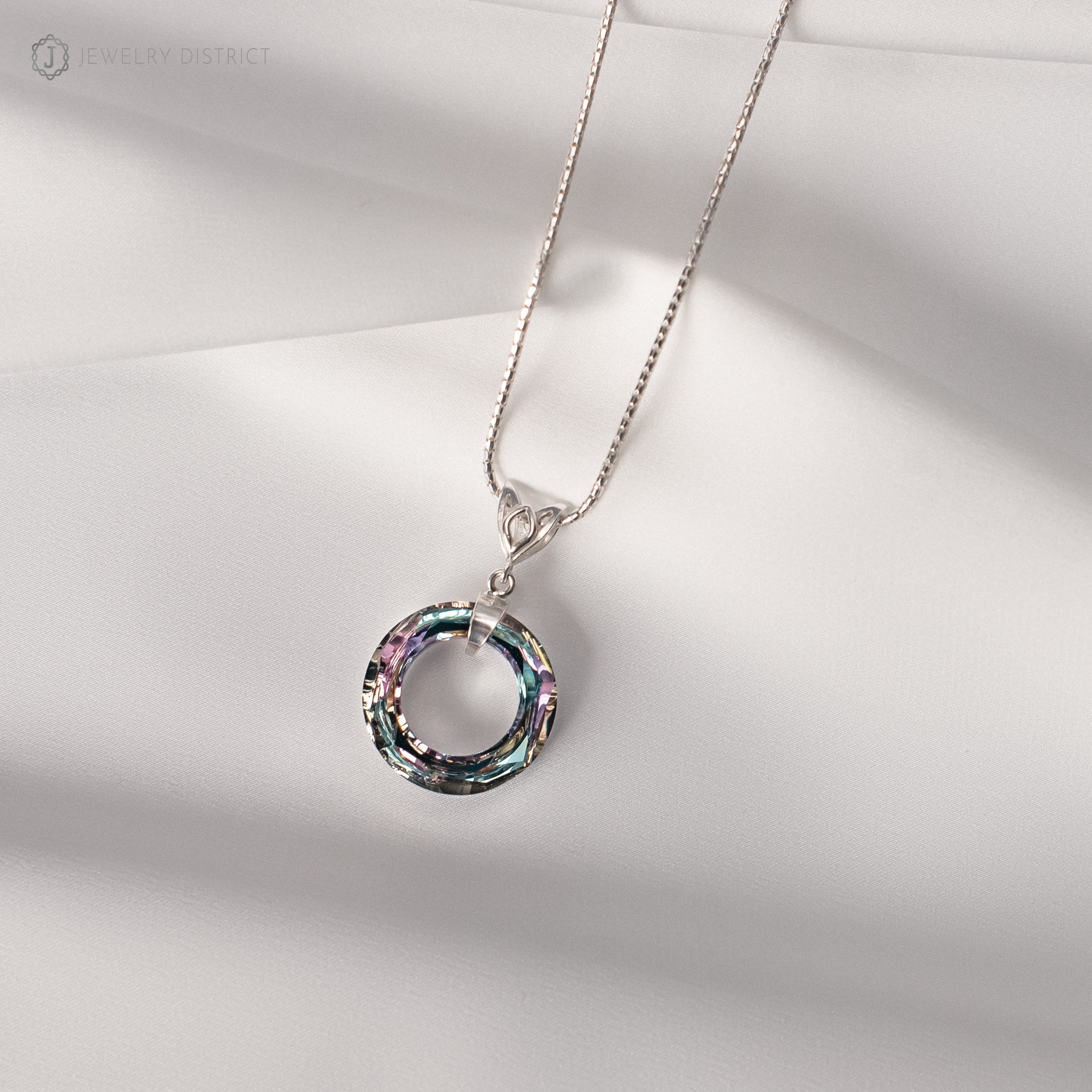 Damen Halskette mit Swarovski®-Kristall Sterling Silber 925
