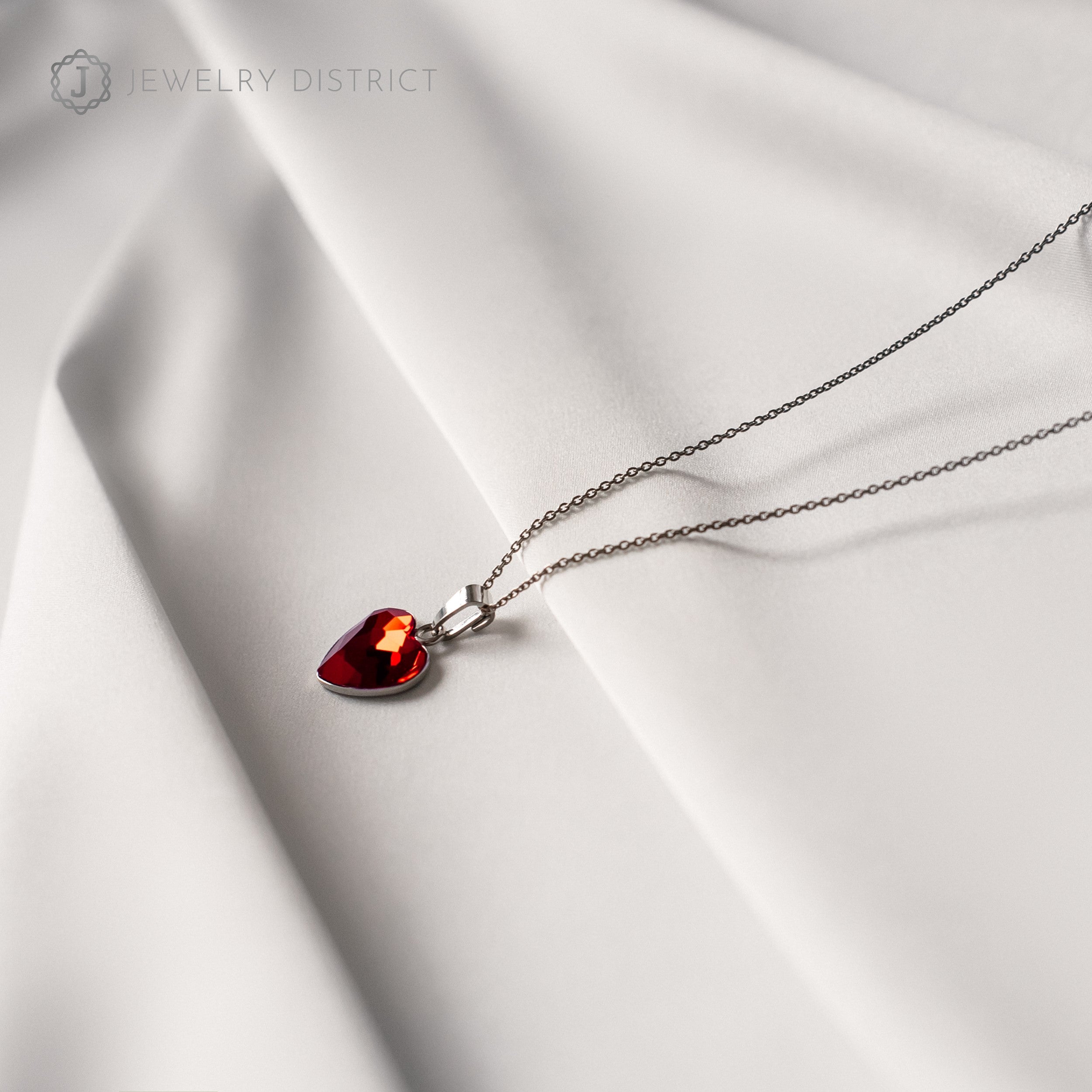 Damen Halskette - Herzkette mit Swarovski®-Kristall_rot