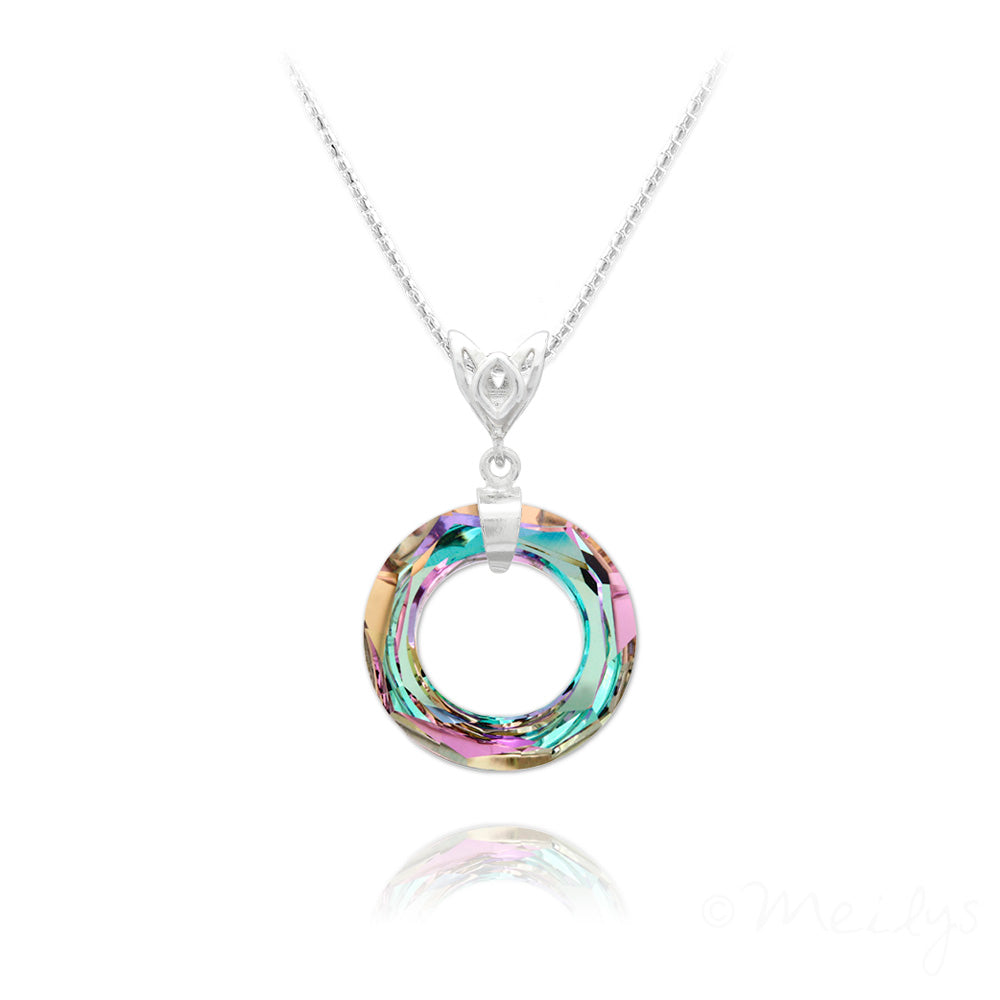 Damen Halskette mit Swarovski®-Kristall Sterling Silber 925
