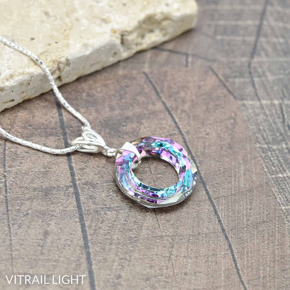 Damen Halskette mit Swarovski®-Kristall Sterling Silber 925