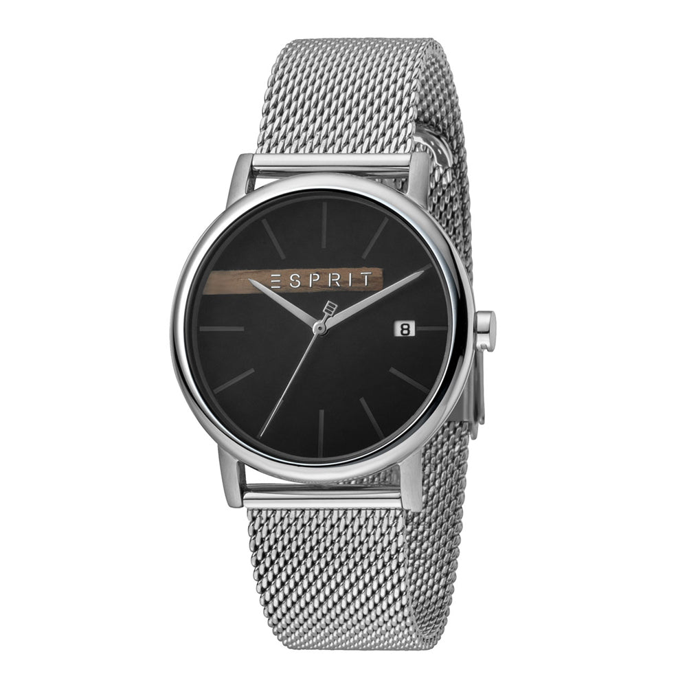 Esprit ES1G047M0055 Timber Black Silver Mesh Herrenuhr