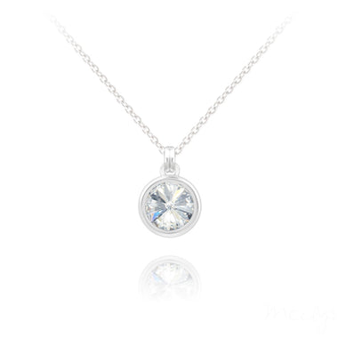 Damen Halskette mit Swarovski®- Kristall weiß- Silber 925