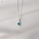 Damen Halskette mit Swarovski®-Kristall blau - Sterling Silber 925